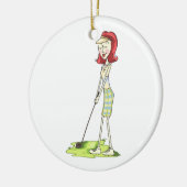 Lady Golfer Keramisch Ornament (Links)
