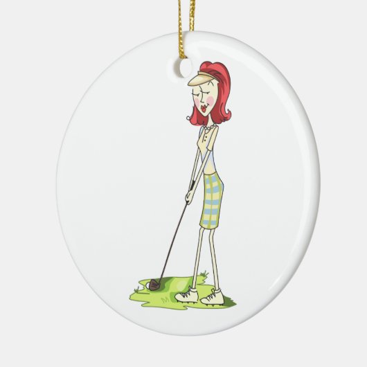 Lady Golfer Keramisch Ornament (Links)
