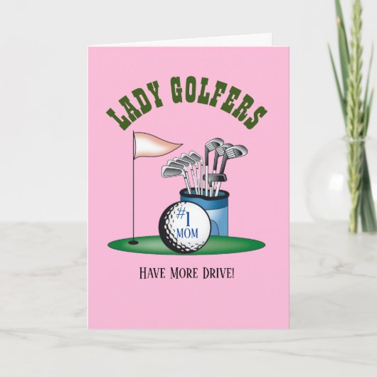 Lady Golfer - Moederdag Wenskaart Kaart (Voorkant)