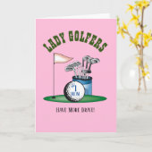 Lady Golfer - Moederdag Wenskaart Kaart (Gele Bloem)