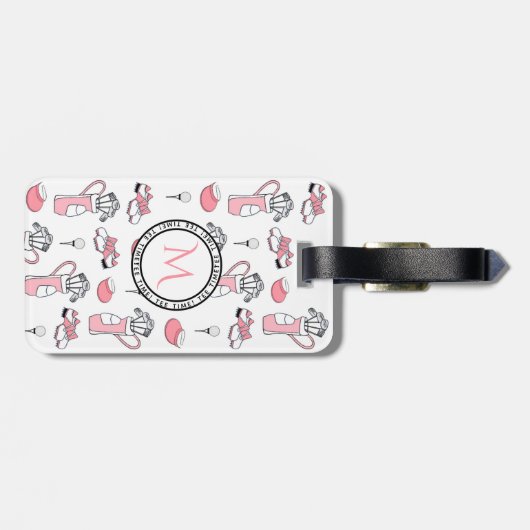 Lady Golfer, persoonlijk Bagagelabel (Achterkant horizontaal)