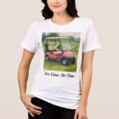 Lady Golfer Pink Golf Cart  Tri-Blend Shirt (Voorkant)