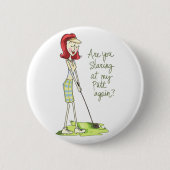Lady Golfer Ronde Button 5,7 Cm (Voorkant)