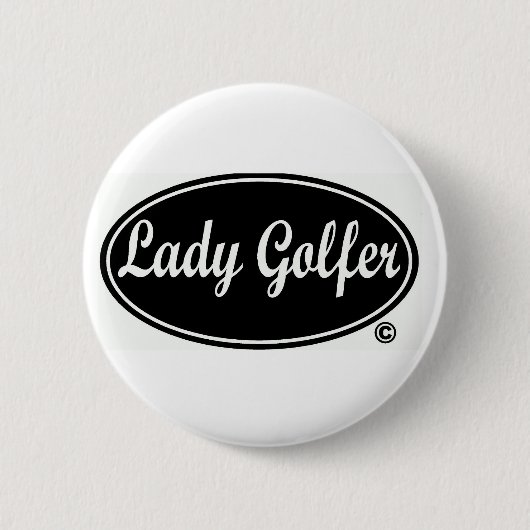 Lady Golfer Round Button (Voorkant)