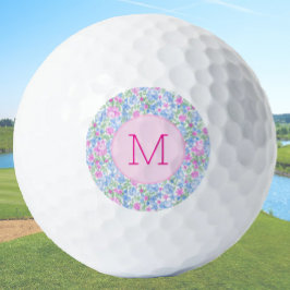 Lady Golfer Roze Blauw Bloemen Preppy Custom Dames Golfballen