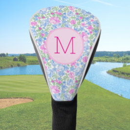 Lady Golfer Roze Blauw Preppy Custom Initiaal Dame Golfheadcover