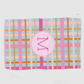 Lady Golfer Roze salie plaid Preppy Custom Dames Golfhanddoek (Horizontaal)