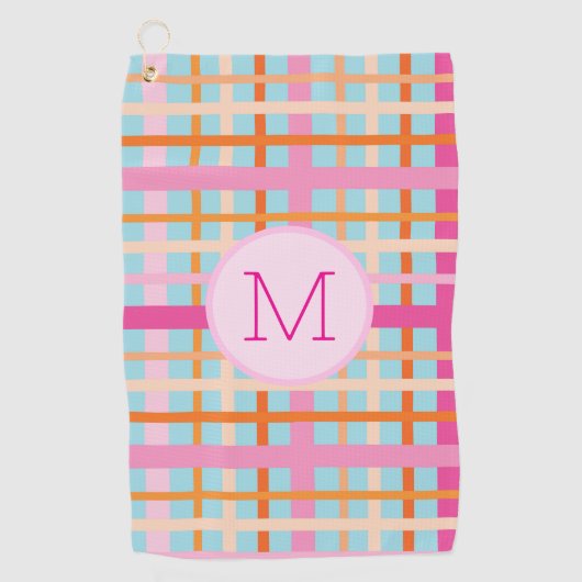 Lady Golfer Roze salie plaid Preppy Custom Dames Golfhanddoek (Voorkant)