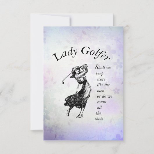 Lady Golfer RSVP Kaartje (Voorkant)