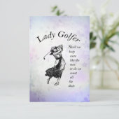 Lady Golfer RSVP Kaartje (Staand voorkant)