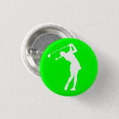 Lady Golfer Silhouette Button Green (Voorkant /achterkant)