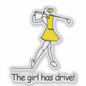Lady Golfer Sticker (Voorkant)