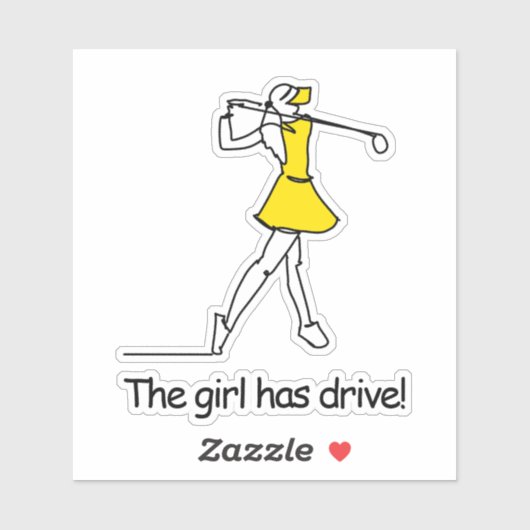 Lady Golfer Sticker (Vel)
