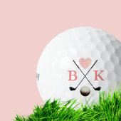 Lady Golfer, stijlvolle roze, gemonocenteerde vrou Golfballen