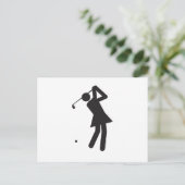Lady-golfer-T Briefkaart (Staand voorkant)