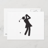 Lady-golfer-T Briefkaart (Voorkant / Achterkant)