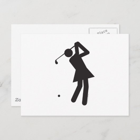 Lady-golfer-T Briefkaart (Voorkant / Achterkant)