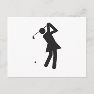 Lady-golfer-T Briefkaart