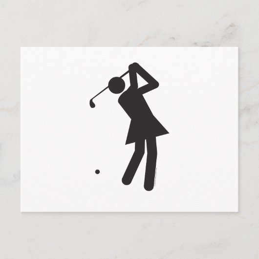Lady-golfer-T Briefkaart (Voorkant)