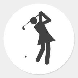 Lady-golfer-T Ronde Sticker