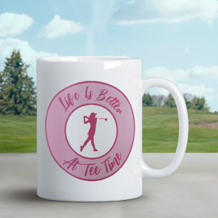 Lady Golfer T-shirt Time Sports Humor Funny Pun Pi Koffiemok