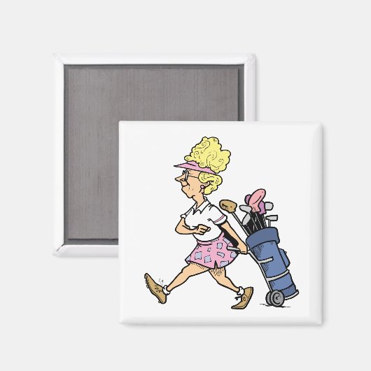 Lady Golfer Tshirts en Gifts Magneet (Voorkant / Achterkant)