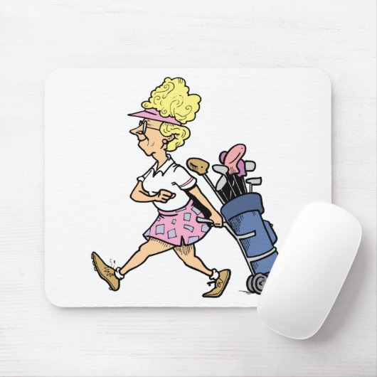 Lady Golfer Tshirts en Gifts Muismat (Met muis)