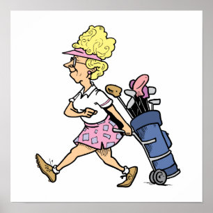 Lady Golfer Tshirts en Gifts Poster