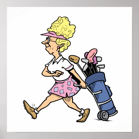 Lady Golfer Tshirts en Gifts Poster (Voorkant)