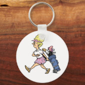 Lady Golfer Tshirts en Gifts Sleutelhanger (Voorkant)