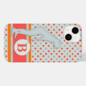 Lady Golfer Unique Polka dots Monogram Case-Mate iPhone Case (Achterkant (horizontaal))