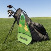 Lady Golfer voorbereiden op T-shirt uit Golfhanddoek (Groen)