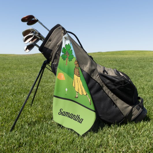 Lady Golfer voorbereiden op T-shirt uit Golfhanddoek (Groen)