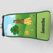 Lady Golfer voorbereiden op T-shirt uit Golfheadcover (Voorkant)