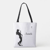Lady Golfer White Persoonlijk Tote Bag (Achterkant)