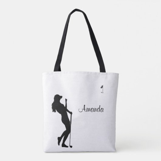 Lady Golfer White Persoonlijk Tote Bag (Achterkant)