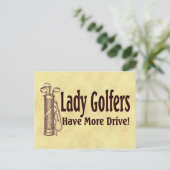 Lady Golfers Briefkaart (Staand voorkant)