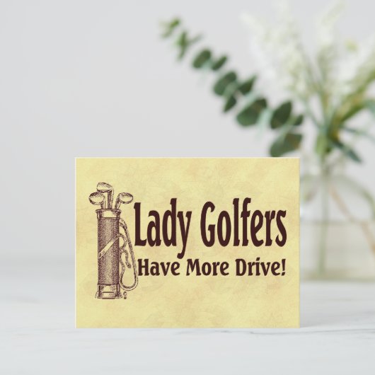 Lady Golfers Briefkaart (Staand voorkant)