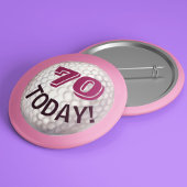 Lady Golfer's verjaardag golfbal golfen leeftijd 7 Ronde Button 5,7 Cm