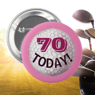 Lady Golfer's verjaardag golfbal golfen leeftijd 7 Ronde Button 5,7 Cm