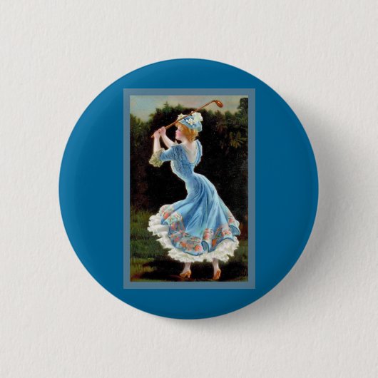 Lady Golfing Ronde Button 5,7 Cm (Voorkant)