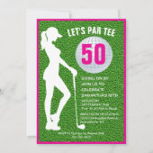 Lady Green-thema Golf Verjaardag uitnodiging (Voorkant)