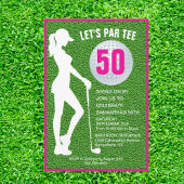 Lady Green-thema Golf Verjaardag uitnodiging