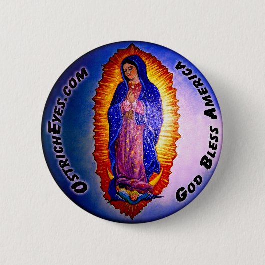 Lady Guadalupe Blessing Ronde Button 5,7 Cm (Voorkant)