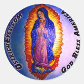 Lady Guadalupe Blessing Ronde Sticker (Voorkant)