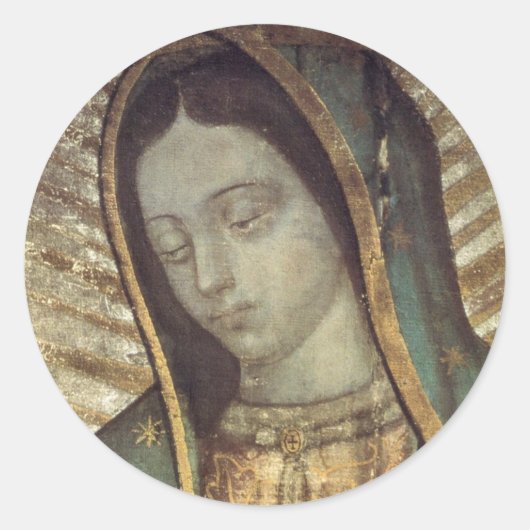 Lady Guadalupe Ronde Sticker (Voorkant)