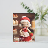 Lady Haakwerk en verjaardagscupcakes Briefkaart (Staand voorkant)