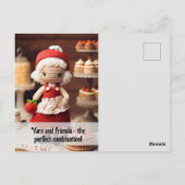 Lady Haakwerk en verjaardagscupcakes Briefkaart (Achterkant)