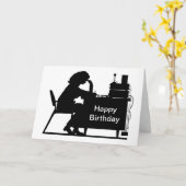 Lady Ham Kopieert Bericht Silhouette Verjaardag Ka Kaart (Gele Bloem)