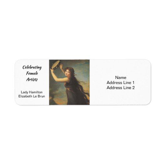 Lady Hamilton door Elisabeth Vigee Le Brun Etiket (Voorkant)